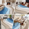 thumbnail image 6 of Blue Brown Washable Living Room Rugs 6'x9', Gradient Abstract Wave Geometric Modern Low Pile Throw Large Area Rug Non-Slip Sturdy Edge Binding Carpet for Dining Room Kitchen Office, 6 of 9