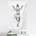thumbnail image 1 of Dance Tapestry, Monochromatic Design Outline Sketch Line Art Illustration of Dancer Woman, Fabric Wall Hanging Decor for Bedroom Living Room Dorm, 5 Sizes, Charcoal Grey White, by Ambesonne, 1 of 1
