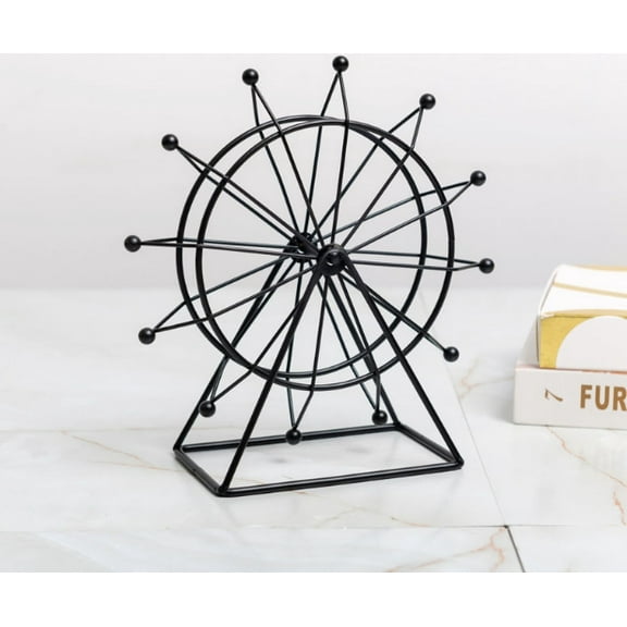 Art Deco Gold Ferris Wheel Bookshelf Decor - Modern Shelf Accent Ornament | Living Room, Fireplace, Desk & Entryway Decor | Ideal Gift