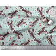 thumbnail image 3 of Soimoi Velvet Fabric Dot & Lobster Ocean Printed Fabric 1 Yard 58 Inch Wide, 3 of 3