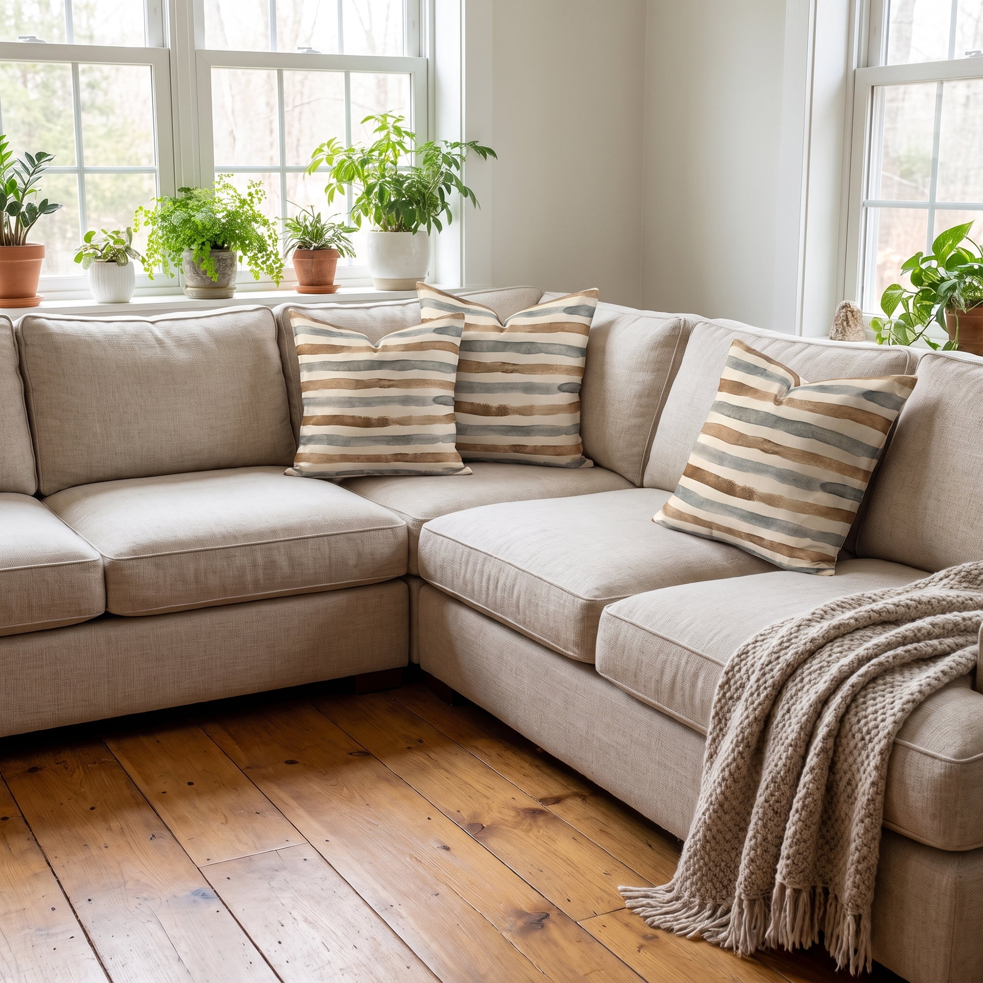 Unique Bargains 2 Pack Soft Stripe Polyester Shells Accent Sofa Couch Living Room Grey 18"x18"(Cover Only)