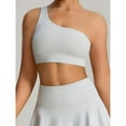 thumbnail image 4 of AEXTO YOGA Butterluxe Womens One Shoulder Sports Bra - Sleeveless One Strap Low Impact Asymmetrical Workout Yoga Tops full  chest  sports  bra, 4 of 6