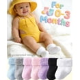 thumbnail image 2 of Socks 0-3 Months Preemie   Terry Ankle Socks 6 Pairs | , Soft, Multicolor, Easy Care, 2 of 6