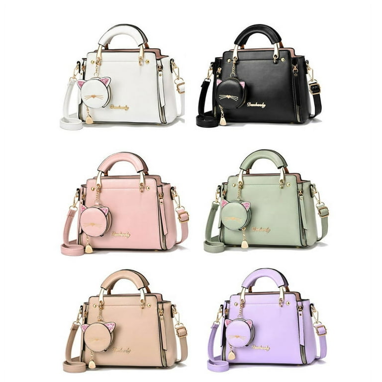 Yuanbang Luxury Handbags Women Bags Designer PU Leather Messenger Bag Fashion Shoulder Crossbody Bag,Black, Women's, Size: Small
