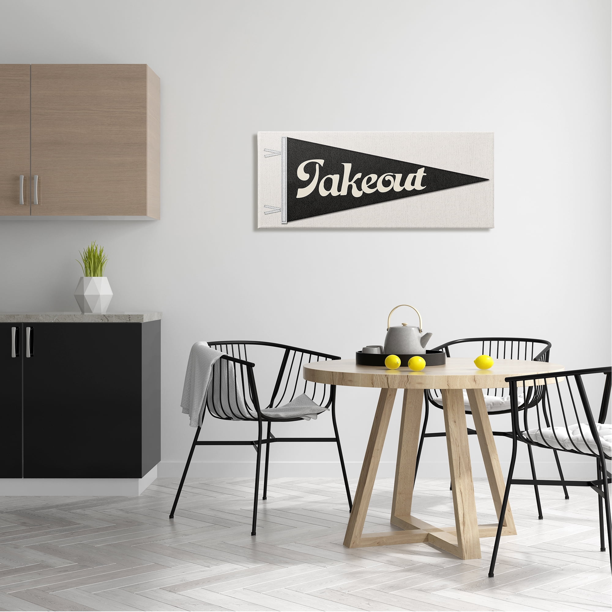 Stupell Kitchen Takeout Pennant Banner Shape Food & Beverage Painting Gallery Wrapped Canvas Print Wall Art
