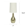 thumbnail image 3 of Creekwood Home 19.5" Stylish Contemporary Hourglass Table Lamp, for Living Room, Bedroom, Office, Dining Room, Entryway, Gold, 3 of 8