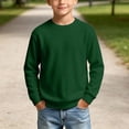 thumbnail image 3 of RUTAYY Boys Sweatshirt Waffle Knit Crew Neck Long Sleeve Cozy Solid Color Casual Pullover, Green, 3 of 6