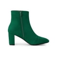 thumbnail image 3 of BLISSFUL STEP Valentine's Women's Boot Dress Side Zip Block Heel Ankle Boots Emerald Green 7, 3 of 7