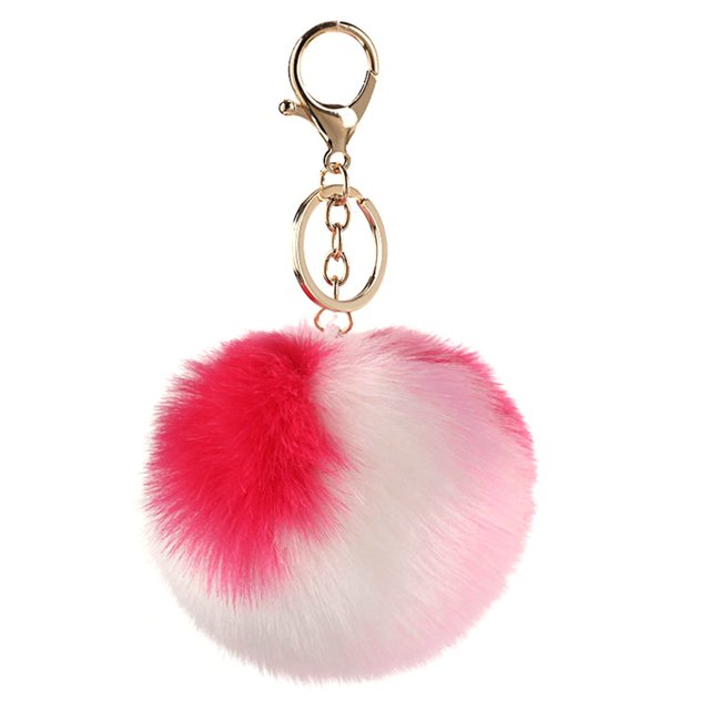 Pom Pom Keyring Faux Fur Decorative Fuzzy Ball Keychain Bag Charm for Women