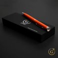 thumbnail image 3 of Garland Metal Twist Pen - Made in USA - Premium Cerakote Coating, Durable & Stylish Finish, Gift for Executive, Client, Graduate, Classy Gift Box, Refillable - Blaze Orange with Chrome, 3 of 10