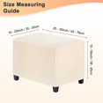 thumbnail image 3 of Funda de Ottoman Rectangular Estirable Uxcell 14" x 20" x 15" Funda de Ottoman de Tela Protector de Taburete para Sala de Estar/Interior [Beige], 3 of 7
