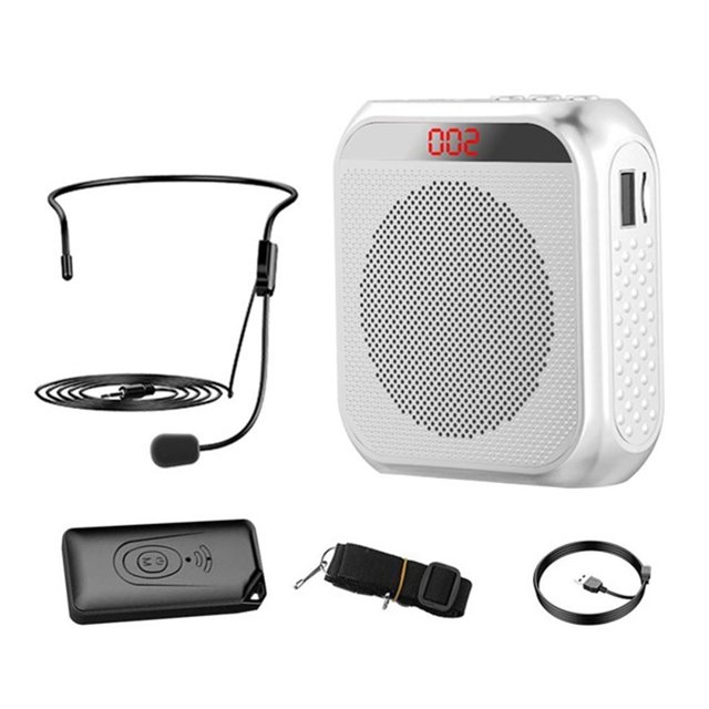 Profesores de banda de cintura de de micrófono de amplificador de blanco Baoblaze amplificador de voz