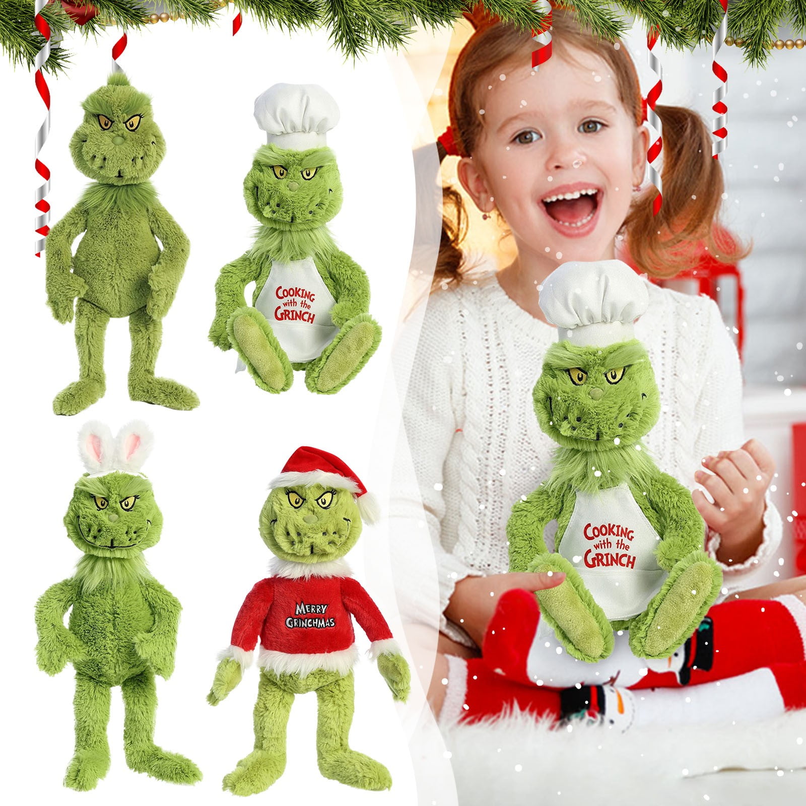 Plush Toy Christmas 2018 Hot Toys LINMOUA The Grinch Plush Doll