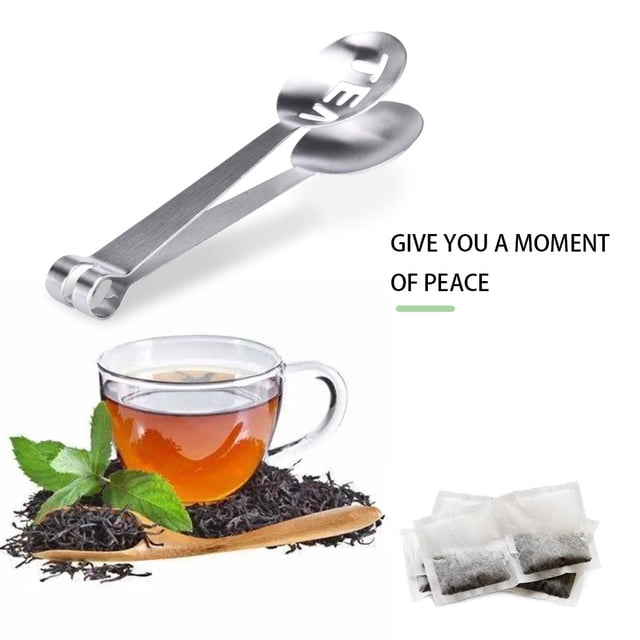 Stainless Steel Tea Bag Squeezer Herb Grip Kitchen Tool Teabag Tong Holder Herb Grip Kitchen Tool Lemon Slice Clip