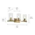thumbnail image 3 of 45497NBRCLR Kichler Lighting Crosby - 3 Light Bath Vanity-8.75 Inches Tall and 23 Inches Wide-Natural Brass Finish-Clear Glass Color, 3 of 9