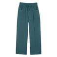 thumbnail image 5 of larppty Women Linen Pants Straight Wide Leg Casual Palazzo Pants with Pockets High Elastic Drawstring Waist Long Loose（Dark Green， XXL）, 5 of 9