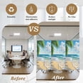 thumbnail image 6 of Summer Beach Window Privacy Film, Coastal Ocean Tropical Palm Trees Static Cling UV Sun Blocking Tint Film Heat Control Windows Films for Bedroom Bathroom, Window Stickers 23.6"x59", 6 of 8