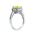 thumbnail image 2 of Bling Jewelry Womens 3CT Yellow Cushion Cut AAA CZ Halo Engagement Ring .925 Sterling Silver, 2 of 6