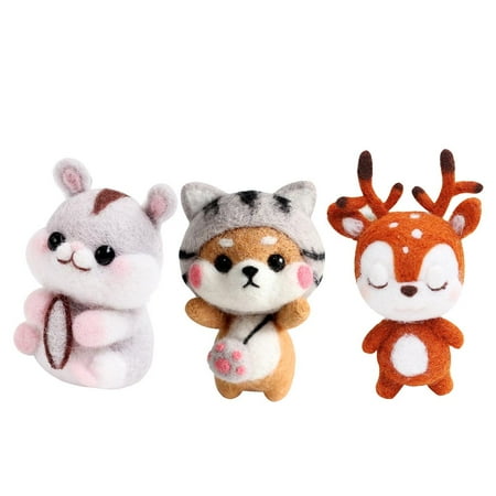3pcs DIY Wool Felting Craft Felt Animal - Cute Cartoon Animals | Walmart Canada 3pcs DIY Wool Felting Craft Felt Animal - Cute Cartoon Animals | Walmart Canada