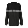thumbnail image 5 of Weiqiqre Fall Outfits for Women Color Block Knit Hoodie – Casual Long Sleeve Pullover Sweater Tops with Pocket, 5 of 6