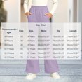 thumbnail image 3 of Spazoro Girls Flare Pants with Pockets, Flare Leg Stretchy Solid Color Elastic Waist Loose Fit Warm Casual Trousers for Daily Wear Purple Size 10, 3 of 8