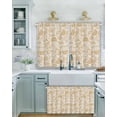 thumbnail image 2 of Farmhouse Yellow Floral Short Blackout Curtains 45 Inch Long Linen Boho Flower Rustic Country Rod Pocket Kitchen Curtains, 2 Panels Thermal Insulated Room Darkening Drapes for Bedroom, 30"W x 45"L, 2 of 5