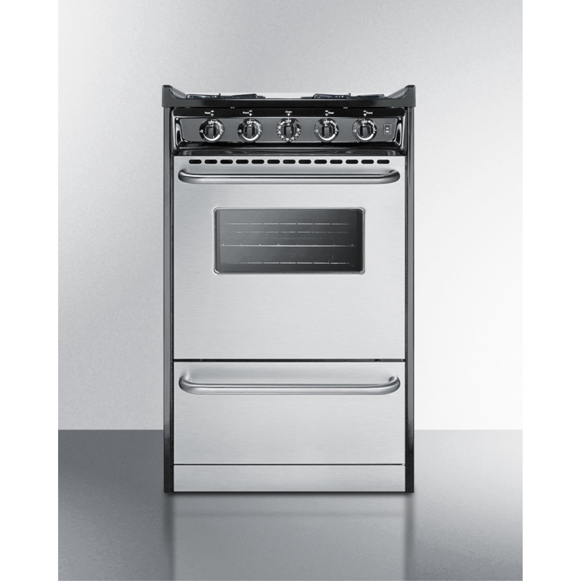 20" Wide Gas Range, Open Burners
