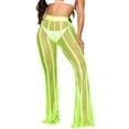 thumbnail image 4 of Kmbangi Femmes Évider Mesh Beach Pants Voir à Travers Résille Cover-up Pantalon Bikini Bas Rave Beachwear, 4 of 9