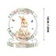 thumbnail image 3 of Juego de vajilla para fiesta temática de Pascua, conejito de flores de primavera, suministros desechables para fiestas, vajilla desechable, 3 of 4