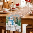 thumbnail image 5 of Merry Christmas Table Runner 90 Inches Long Farmhouse Dress Scarves, Rustic Xmas Tree Elk Blue Snowman Snowflake Dining Tablerunner for Coffee Table/Kitchen Island/Party Décor, 13" x 90", 5 of 8