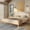 Blonde/Swiss Coffee, variant on Harbor King Bed with Upholstered Headboard, Blonde/Swiss Coffee (MD2411-01)