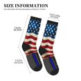 thumbnail image 3 of Women's Men's Retro America-Flag Colorful Novelty Pattern Crew Athletic Socks, 3 of 7
