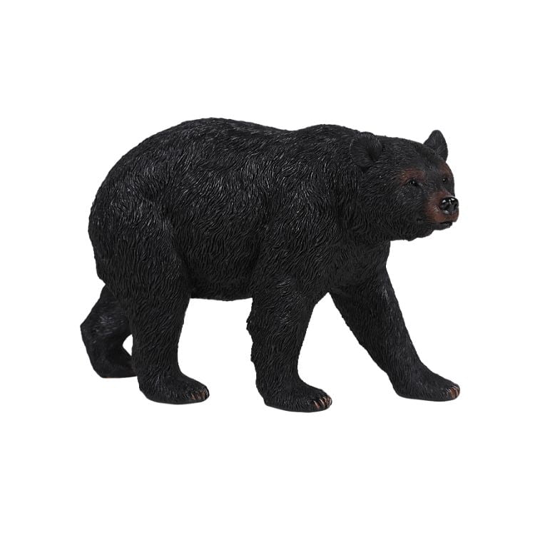 Realistic Black Bear Walking Resin Figurine