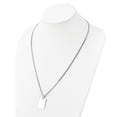 thumbnail image 4 of Stainless Steel Curb Necklace with Pendants Chain Chisel Polished Rectangle Dog Tag on a 24 inch 19 mm, 4 of 5