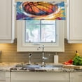 thumbnail image 3 of Baseball Curtain Valance for Windows, Rod Pocket Valance Window Treatments 1 Panel Short Curtains for Kitchen Windows Bathroom Bedroom 54 x 18 inch Home Decor, 3 of 6