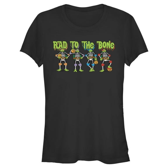 Junior's Teenage Mutant Ninja Turtles Halloween Rad to the Bone  Graphic Tee Black X Large