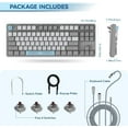 thumbnail image 5 of AJAZZ AK873 Backlit Keys Mini USB-C Gaming Keyboard with Custom Coiled USB-C Aviation Cable, Gray, 5 of 9