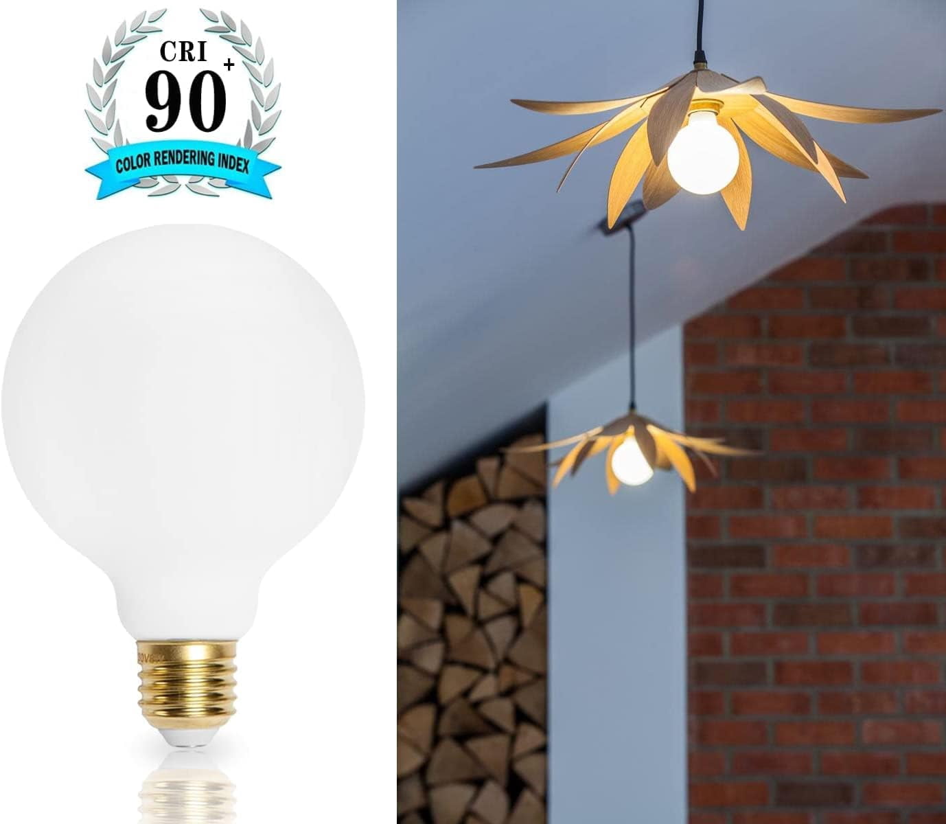 KarlunKoy LED Globe Light Bulbs,Dimmable 8W (Equivalent 80 Watt) Edison Bulbs,Soft White 2500K,G80/G25 Matt Opal Glass LED Filament Bulbs,Decorative,CRI 90+ E26 Medium Base(Pack of 2)