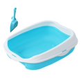 thumbnail image 2 of Caja de arena para gatos Bandeja de arena para mascotas Suministros para mascotas Fácil de limpiar Gato extraíble Azul L 50x40x17cm Yuyangstore Bandeja de arena para gatos, 2 of 8