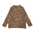 thumbnail image 6 of KLHDSF Women's Leopard Print Knit Cardigan Button Down Long Sleeve Crew Neck Slim Fit Fall Streetwear Casual Jacket for Women Coffee XXL, 6 of 8