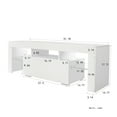 thumbnail image 4 of GIVIMO Modern TV Stand Entertainment Cabinet with 1 Drawer,Wood Finish LED RGB Lights,White, 4 of 10