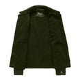 thumbnail image 6 of TFEOQRY Men's Jacket Coat Casual Solid Color Loose Outwear Long Sleeved Round Neck Overcoat Green, 6 of 8