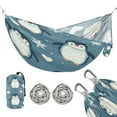 thumbnail image 2 of Wobogo Cute Penguins Blue Pattern Camping Hammocks 330 lb Capacity with Tree Straps and Hanging Pockets for Outside Hiking Beach Backpack Travel, 2 of 8