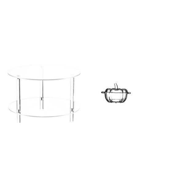 Mesa auxiliar redonda de acrílico,Mesa auxiliar redonda de acrílico,mesita de noche.,Mesa auxiliar redonda pequeña de acrílico transparente para bebidas,Plato de dulces,Dulcero de cristal