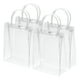 thumbnail image 1 of Bolsas de Regalo Transparentes de PVC 9x6.7x2.8" Reutilizables Mini Bolsa de Regalo Tote con Asas, Paquete de 50, 1 of 7