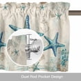 thumbnail image 6 of Nautical Teal Starfish Valance Curtain for Windows Ocean Corals Compass Retro Brown Map Rod Pocket Curtain Valances Short Window Treatments Panels for Kitchen Bathroom Laundry Basement 42 x 12 Inch, 6 of 9