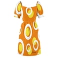 thumbnail image 6 of Orange White Yellow Mod Circles Sleeveless Dress elegant women's sets dresses for official occasions, 6 of 7