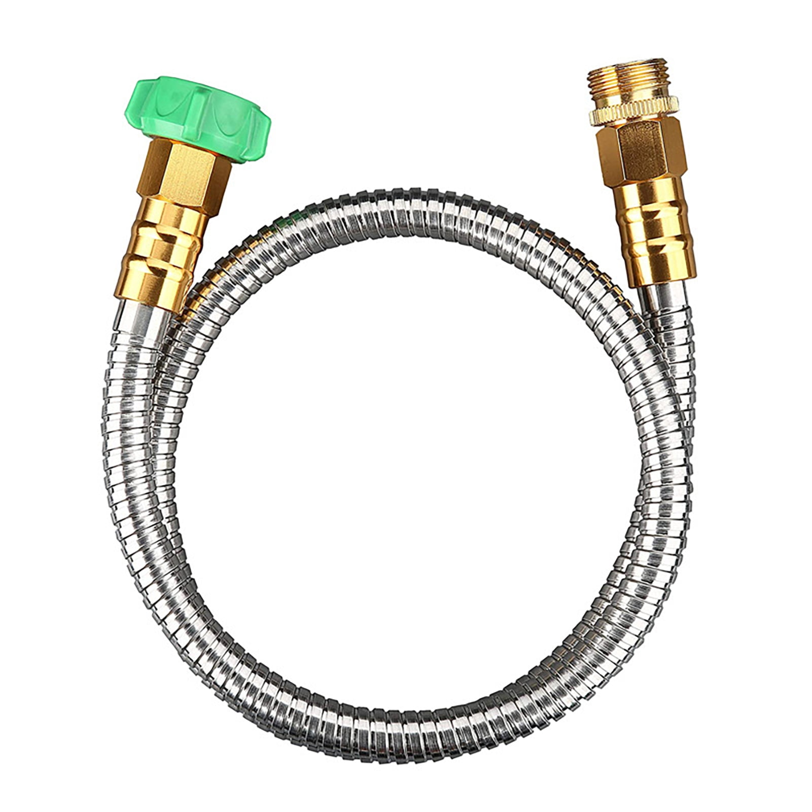 Soumake Short Garden Hose Metal Leakproof Leader Hose Universal Fit Secure Connection Outdoor Garden Watering Stainless Steel Flexible Hose