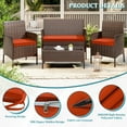 thumbnail image 6 of Pakunoda 3Pcs Patio Cushion Covers 4-Seater Outdoor Cushion Slipcovers Replacement with Zipper for Garden Couch Wicker Rattan Sofa Furniture, Cover Only, Orange, 6 of 6