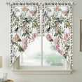 thumbnail image 2 of Pink Spring Floral Swag Valances for Windows 2 Pack, Kitchen Window Curtains 36 Inch Length, Elegant Pastoral Flowers Birds Watercolor Privacy Swag Curtains for Living Room/Bathroom 36"x36", 2 of 8